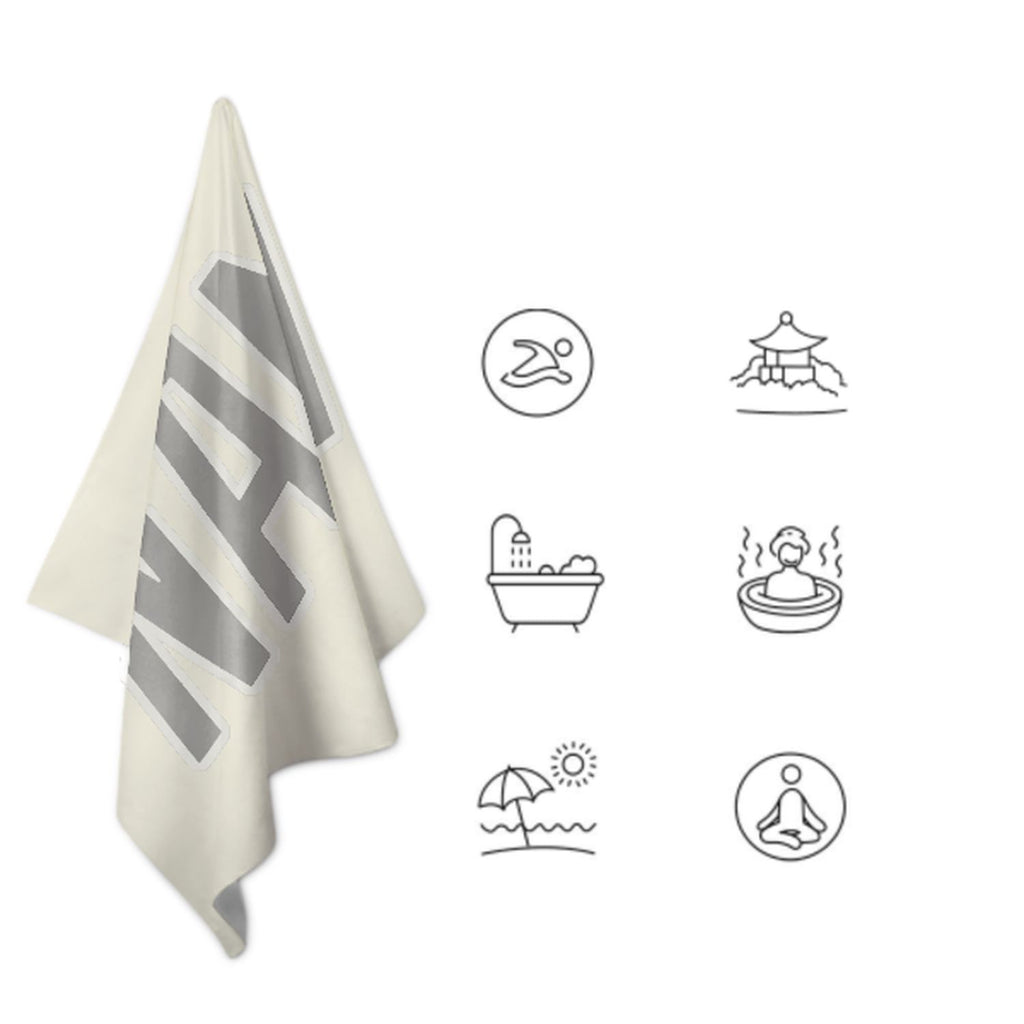 Custom Cream Gray Beach Towel