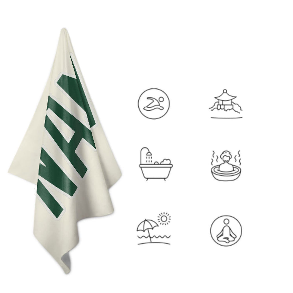Custom Cream Green Beach Towel