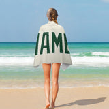Custom Cream Green Beach Towel