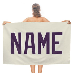 Custom Cream Purple Beach Towel