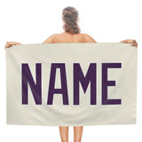Custom Cream Purple Beach Towel