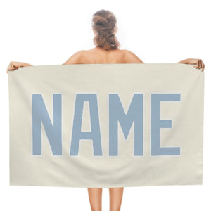 Custom Cream Light Blue Beach Towel