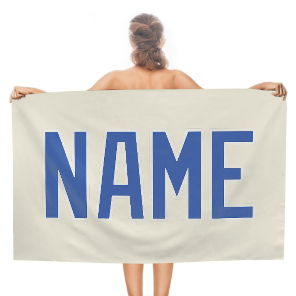 Custom Cream Sky Blue Beach Towel