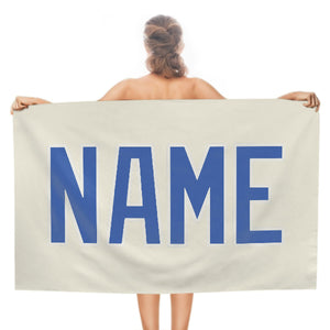 Custom Cream Sky Blue Beach Towel
