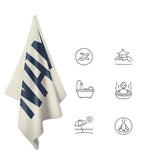 Custom Cream Blue Beach Towel