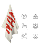 Custom Cream Orange Red Beach Towel
