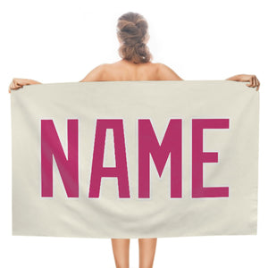 Custom Cream Pink Beach Towel