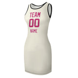 Custom Cream Pink Sleeveless Vest Dress