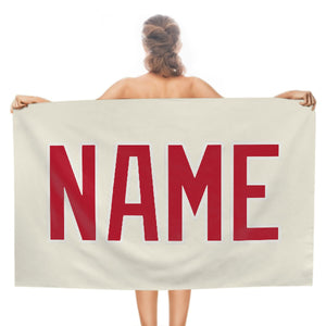 Custom Cream Red Beach Towel