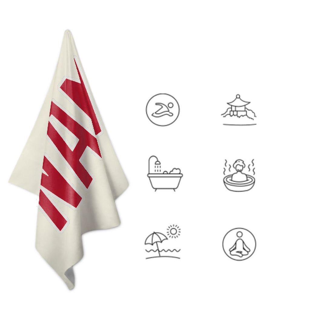 Custom Cream Red Beach Towel