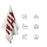 Custom Cream Crimson Red Beach Towel