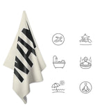 Custom Cream Black Beach Towel