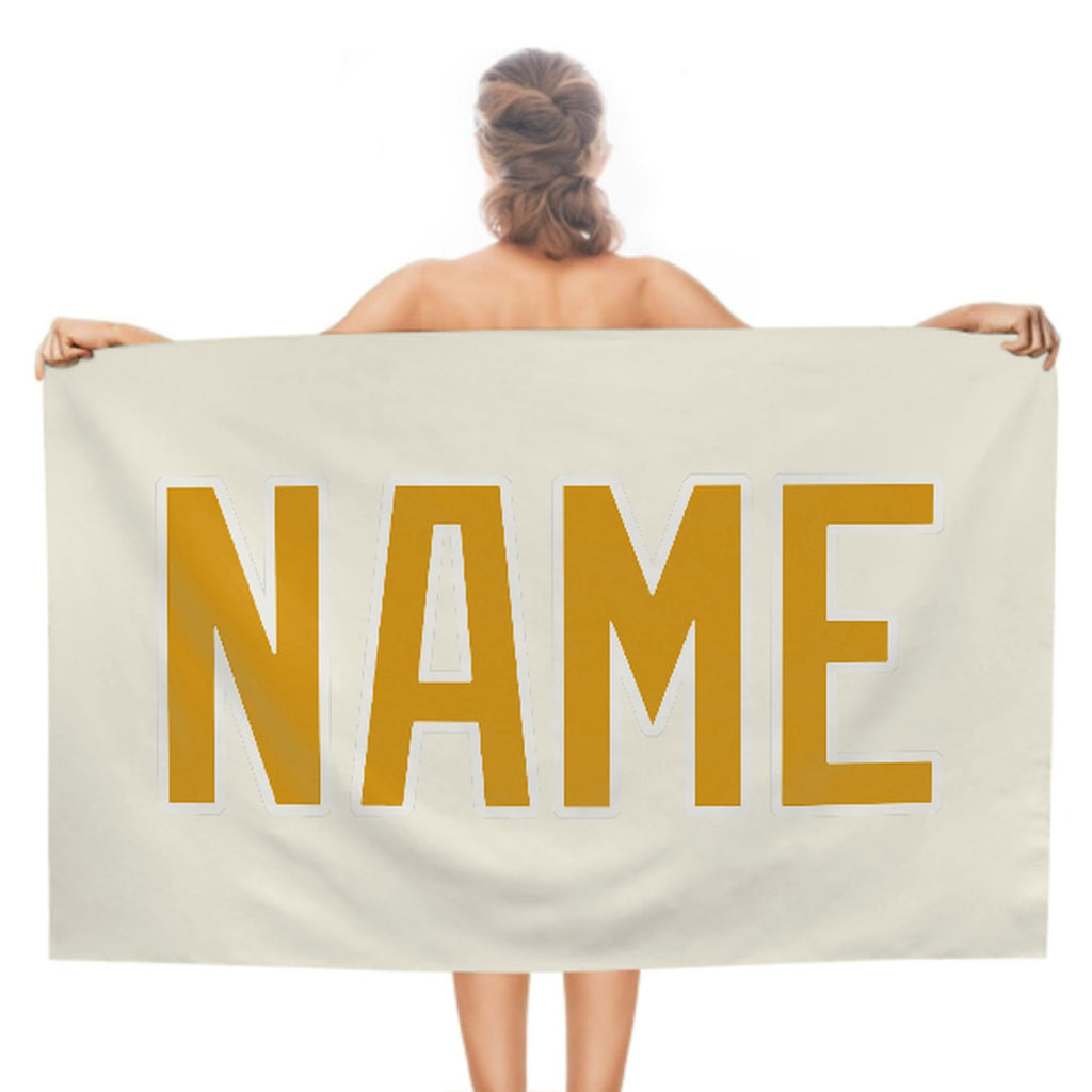 Custom Cream Yellow Beach Towel