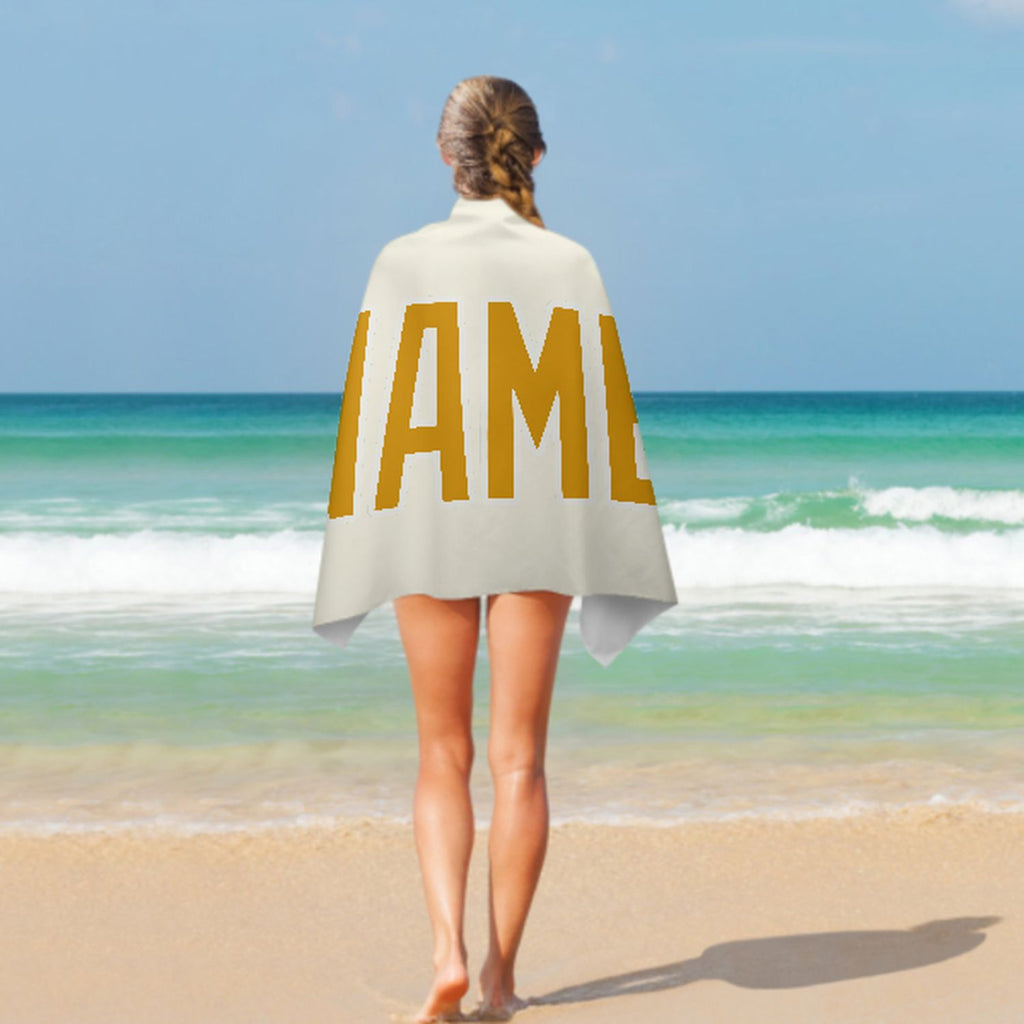 Custom Cream Yellow Beach Towel