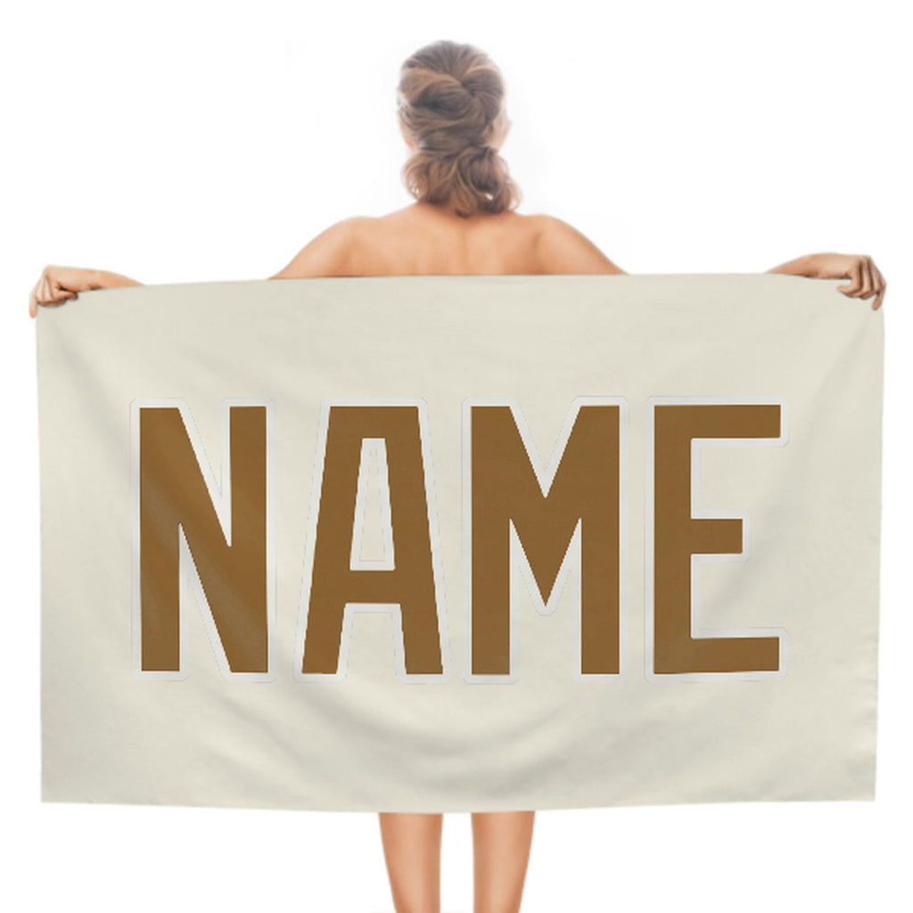 Custom Cream Khaki Beach Towel