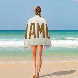 Custom Cream Khaki Beach Towel