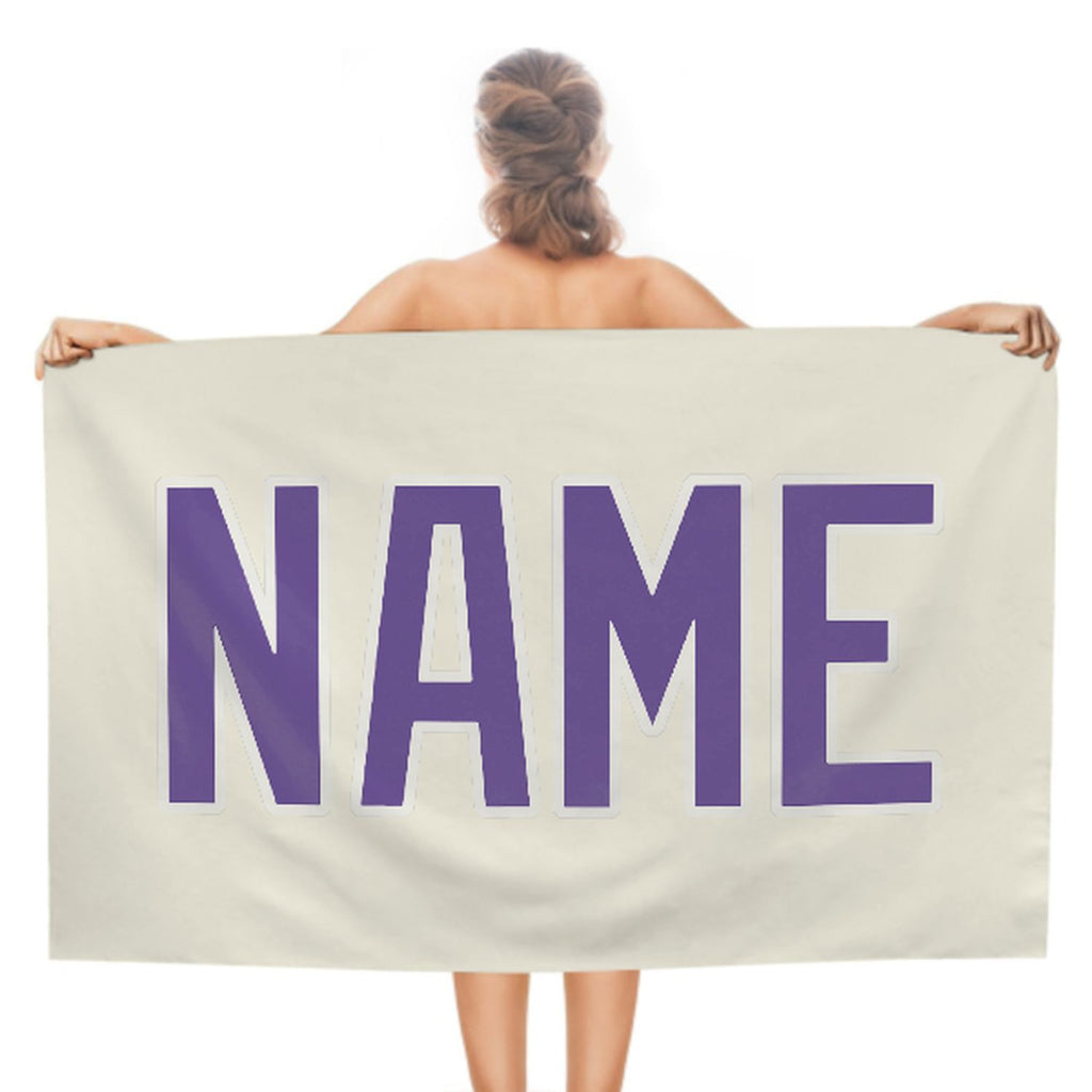 Custom Cream Light Purple Beach Towel