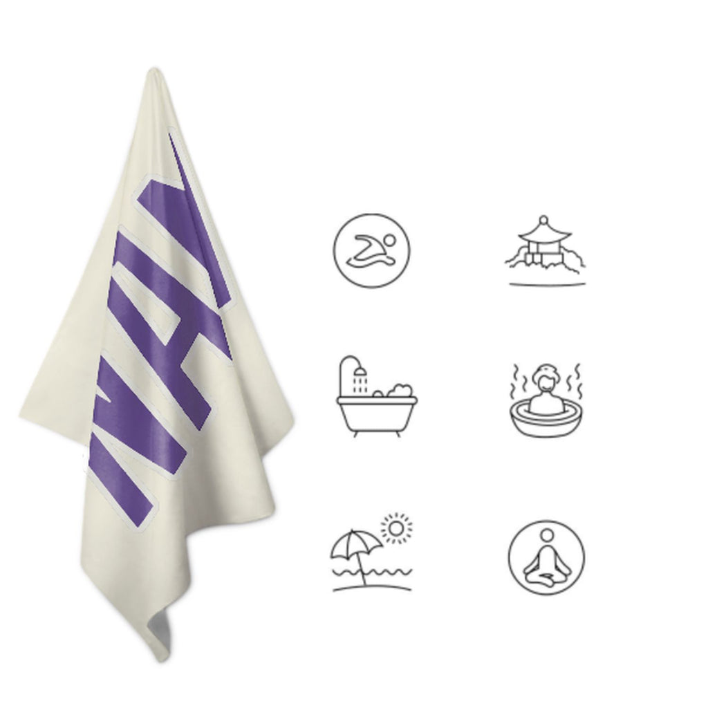 Custom Cream Light Purple Beach Towel