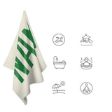 Custom Cream Emerald Green Beach Towel