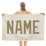 Custom Cream Light Khaki Beach Towel