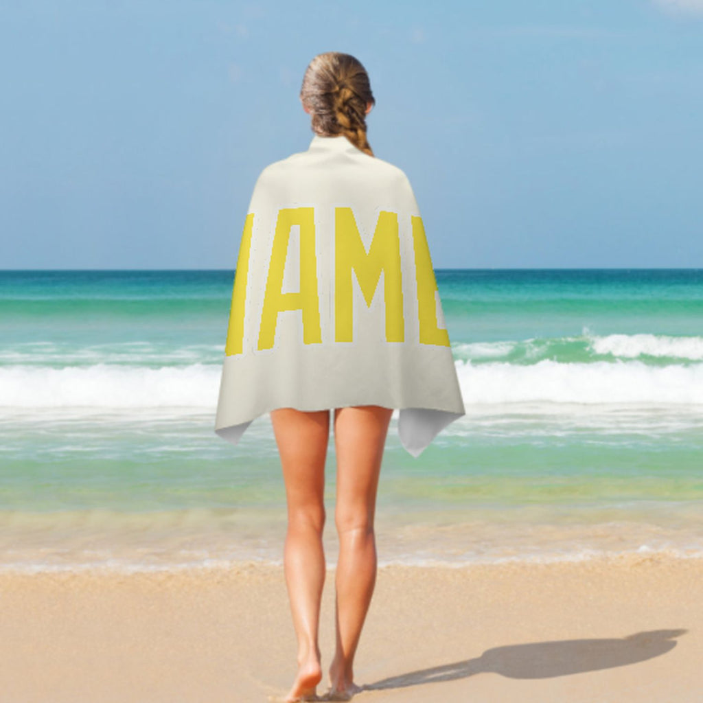 Custom Cream Light Yellow Beach Towel