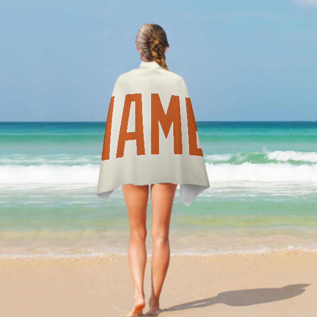 Custom Cream Orange Beach Towel
