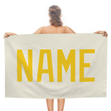 Custom Cream Gold Beach Towel