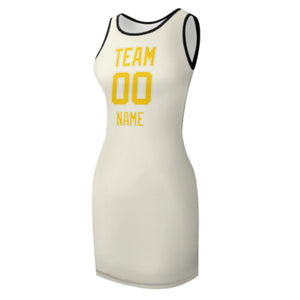 Custom Cream Gold Sleeveless Vest Dress