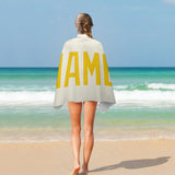 Custom Cream Gold Beach Towel