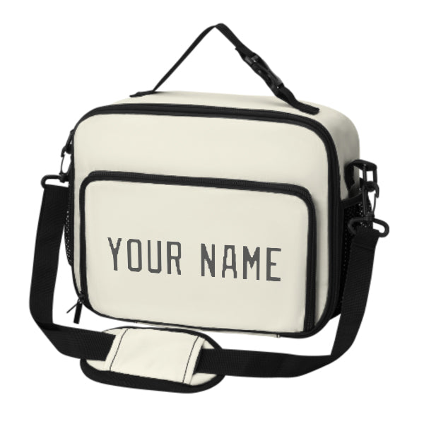 Custom Cream Dark Grey Lunch Bag