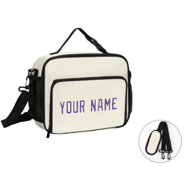 Custom Cream Light Purple Lunch Bag