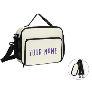 Custom Cream Light Purple Lunch Bag