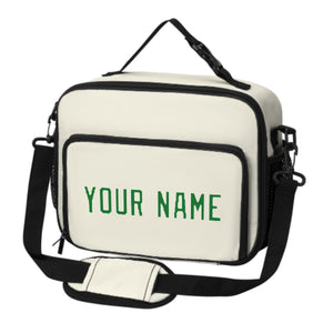 Custom Cream Emerald Green Lunch Bag