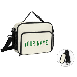 Custom Cream Emerald Green Lunch Bag