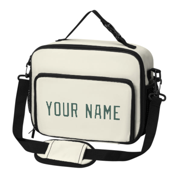 Custom Cream Blue Green Lunch Bag