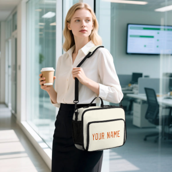 Custom Cream Orange Lunch Bag