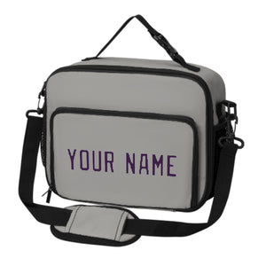 Custom Gray Purple Lunch Bag