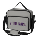 Custom Gray Purple Lunch Bag