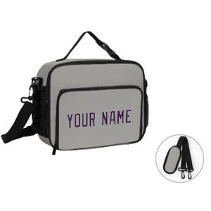Custom Gray Purple Lunch Bag