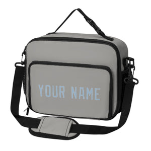 Custom Gray Light Blue Lunch Bag
