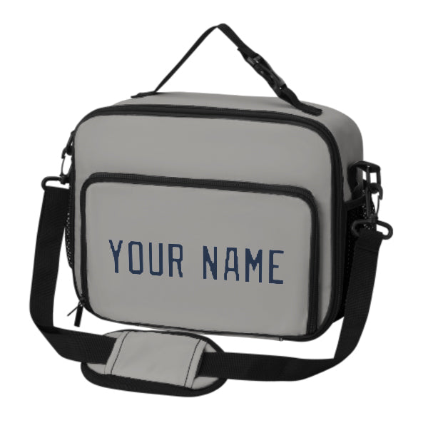 Custom Gray Blue Lunch Bag