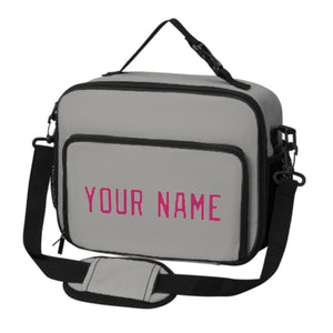 Custom Gray Pink Lunch Bag