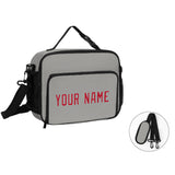 Custom Gray Red Lunch Bag