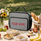 Custom Gray Red Lunch Bag