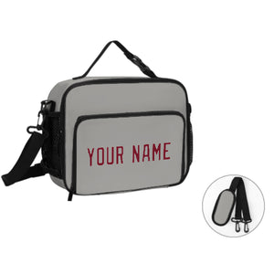 Custom Gray Crimson Red Lunch Bag