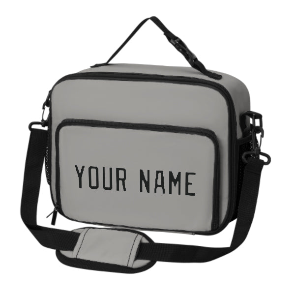 Custom Gray Black Lunch Bag