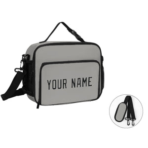 Custom Gray Black Lunch Bag