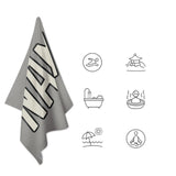 Custom Gray Cream Beach Towel