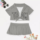 Custom Gray Gray Cheerleading Uniform Set