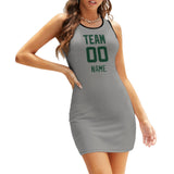 Custom Gray Green Sleeveless Vest Dress